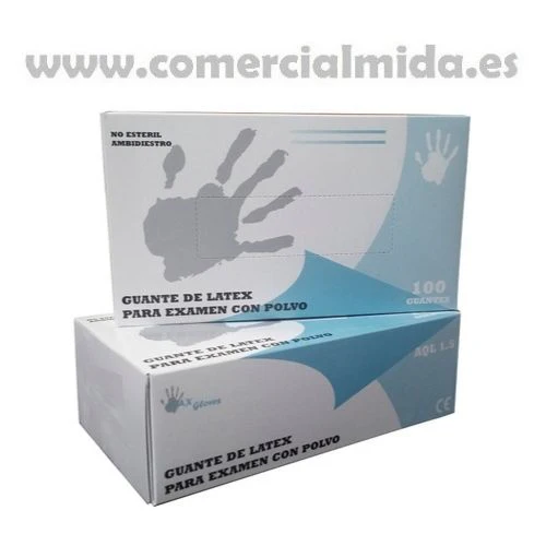 100 Guantes Desechables LÁTEX Empolvados NATURAL MAX GLOVES Ref: 60010 - Imagen 2
