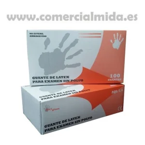 100 Guantes Desechables LÁTEX Sin Polvo NATURAL MAX GLOVES Ref: 60011