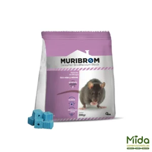 Quimunsa RATICIDA BLOQUE MURIBROM (Brodifacoum) Bolsa 200g
