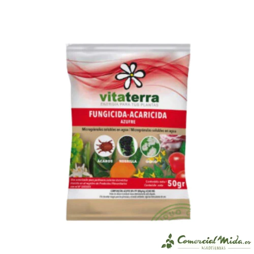 Azufre Mojable VITATERRA Sobres de 50g - Imagen 2