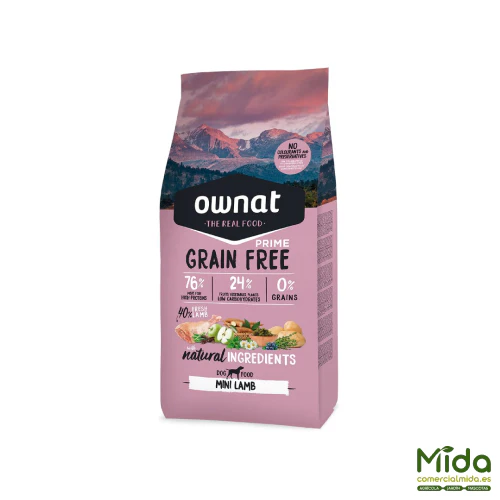 Pienso OWNAT Grain Free Prime Mini Cordero para Perros Pequeños