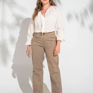 Blusa con cuello y puños con jareta