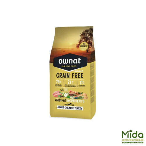 Pienso OWNAT Grain Free Prime Junior Pollo & Pavo para Cachorros - Imagen 2