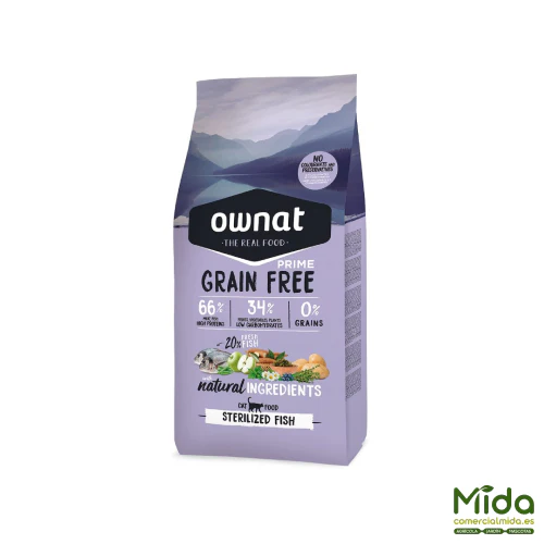 Pienso OWNAT Grain Free Prime Sterilized Fish para Gatos Esterilizados - Imagen 2