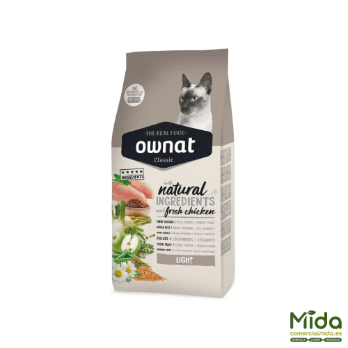 Pienso OWNAT Classic Cat Light para Gatos con Sobrepeso - Imagen 2