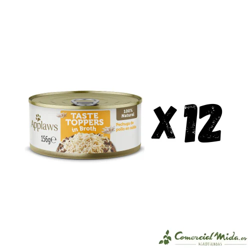 APPLAWS DOG LATA TOPPER Pollo en Caldo Pack 12X156gr