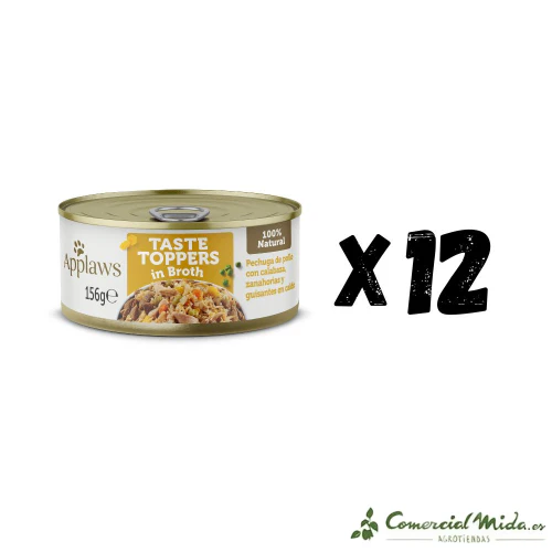 APPLAWS DOG LATA TOPPER Pollo Verduras en Caldo Pack 12X156gr - Imagen 2