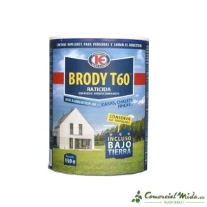 Cebo fresco BRODY T60 contra roedores de campo, ratones, y ratas (Brodifacoum)