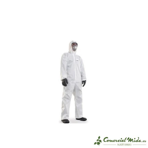 Buzo desechable blanco económico de protección categoría III, clase 5 y 6 - Imagen 2
