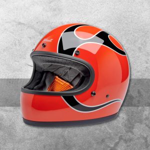 Casco Gringo – Flamas Rojo/Negro