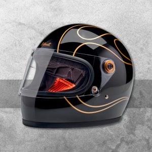 Casco Gringo S – Negro Flamas