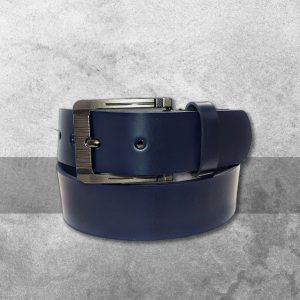 Cinturón de Piel – Azul y Plata