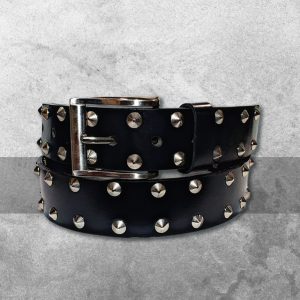 Cinturón de Piel – Negro con Estoperoles