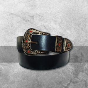 Cinturón de Piel – Negro Vaquero