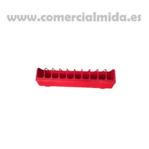 Comederos Rojo/Negro Rectangular con Agujero para Aves (60 cm)