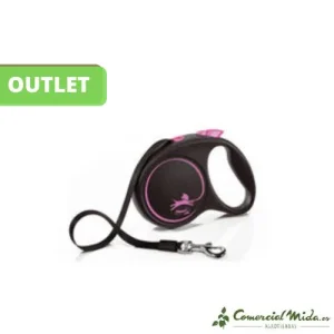 [OUTLET] Correa FLEXI Design, Talla M, Negro/Rosa (Cinta 5m)
