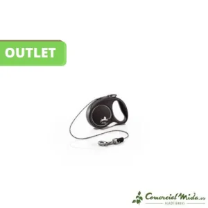 [OUTLET] Correa FLEXI Design, Talla XS, Negro/Plata (Cordón 3m)