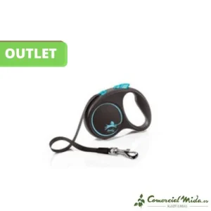 [OUTLET] Correa FLEXI Design, Talla M, Negro/Azul (Cinta 5m)