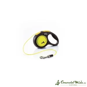 Correa FLEXI New Neon Cordón Reflectante Amarillo para Perros