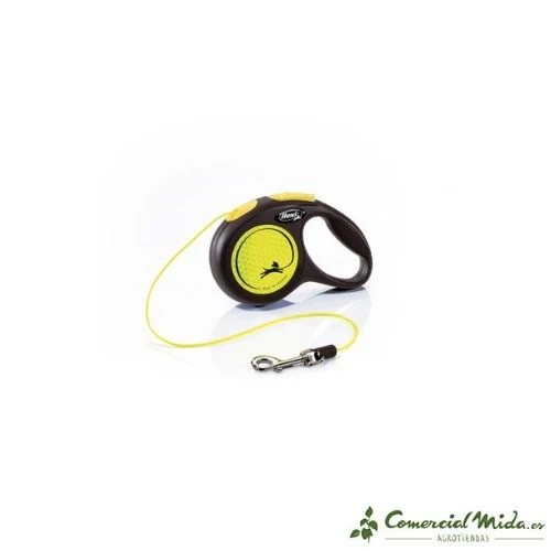 Correa FLEXI New Neon Cordón Reflectante Amarillo para Perros - Imagen 2