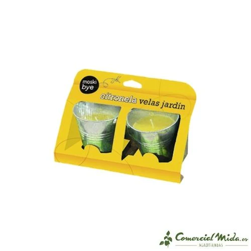 FLOWER Vela Antimosquitos Moski Bye en Cubo Metálico con Citronela - Imagen 2