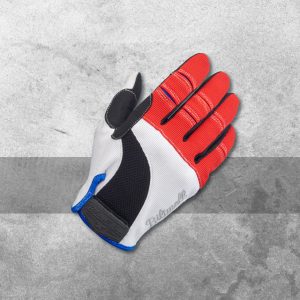Guantes Moto – Blanco/Rojo/Azul