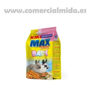 Pienso Kiki Excellent MAX MENÚ CONEJOS BABY, alimento completo para conejo