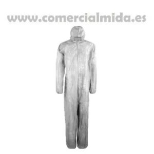 Mono Buzo Protector Desechable de Polipropileno Blanco con Capucha