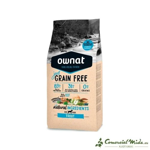 Pienso OWNAT Grain Free Adult Trout para Perros Adultos