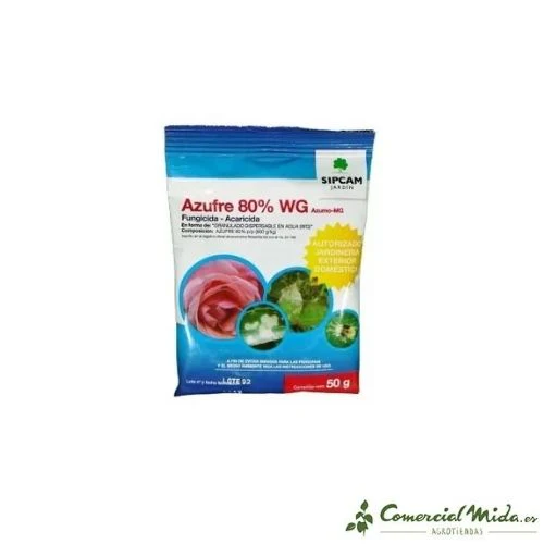 SIPCAM JARDÍN Fungicida Acaricida Azufre 80% WG - Imagen 2