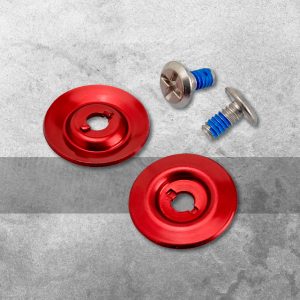 Base y Tornillos para Micas – Rojo y Plata